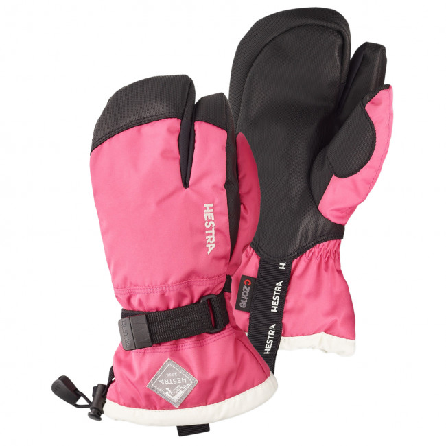 Hestra Gauntlet 3-finger skihandsker, junior, pink thumbnail