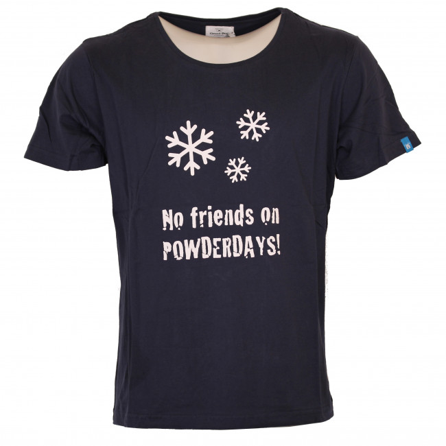 Grand Dog t-shirt, No friends on powderdays, navy thumbnail