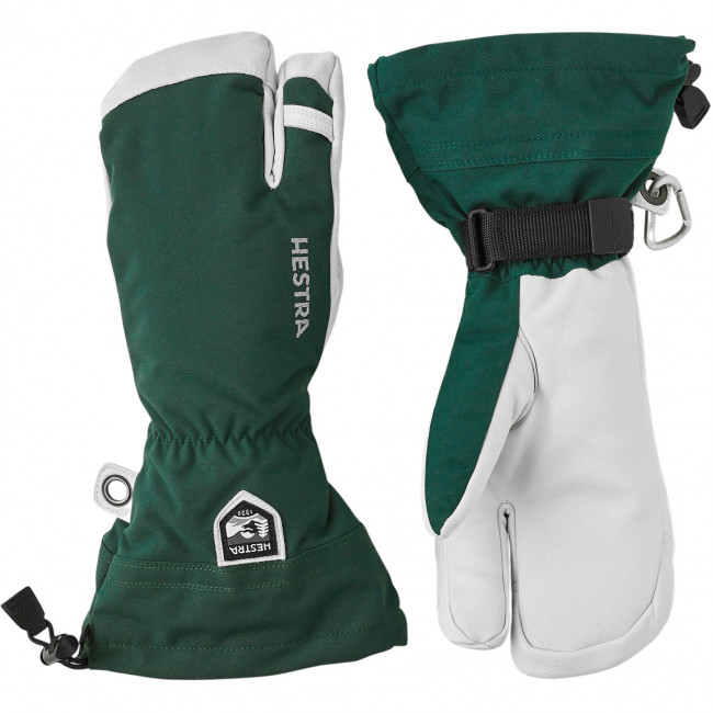 Hestra Army Leather Heli Ski, 3-finger skihandsker, grøn thumbnail