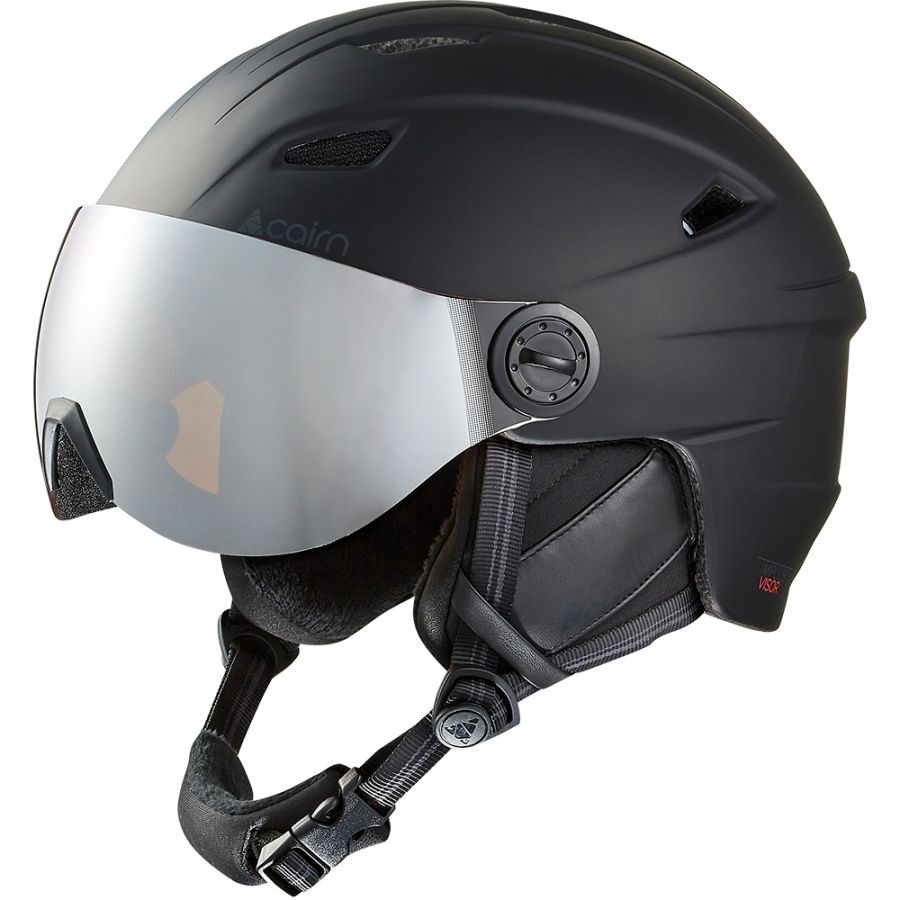 Se Cairn Impulse skihjelm med visir, mat black + Accezzi Cortina, hjelmcase hos AktivVinter.dk