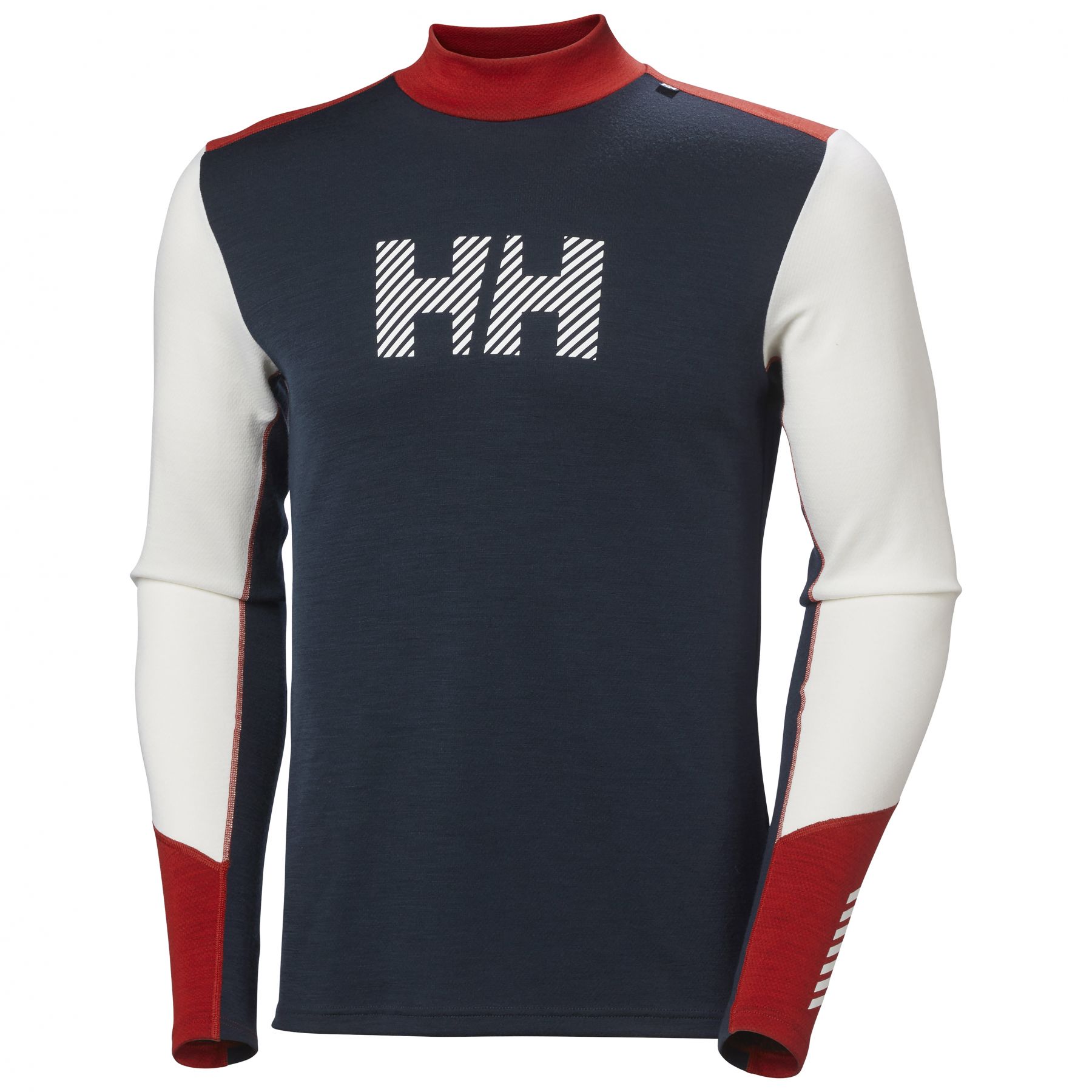 Brug Helly Hansen Lifa Merino Midweight Logo, herre, mørkeblå/hvid/rød til en forbedret oplevelse