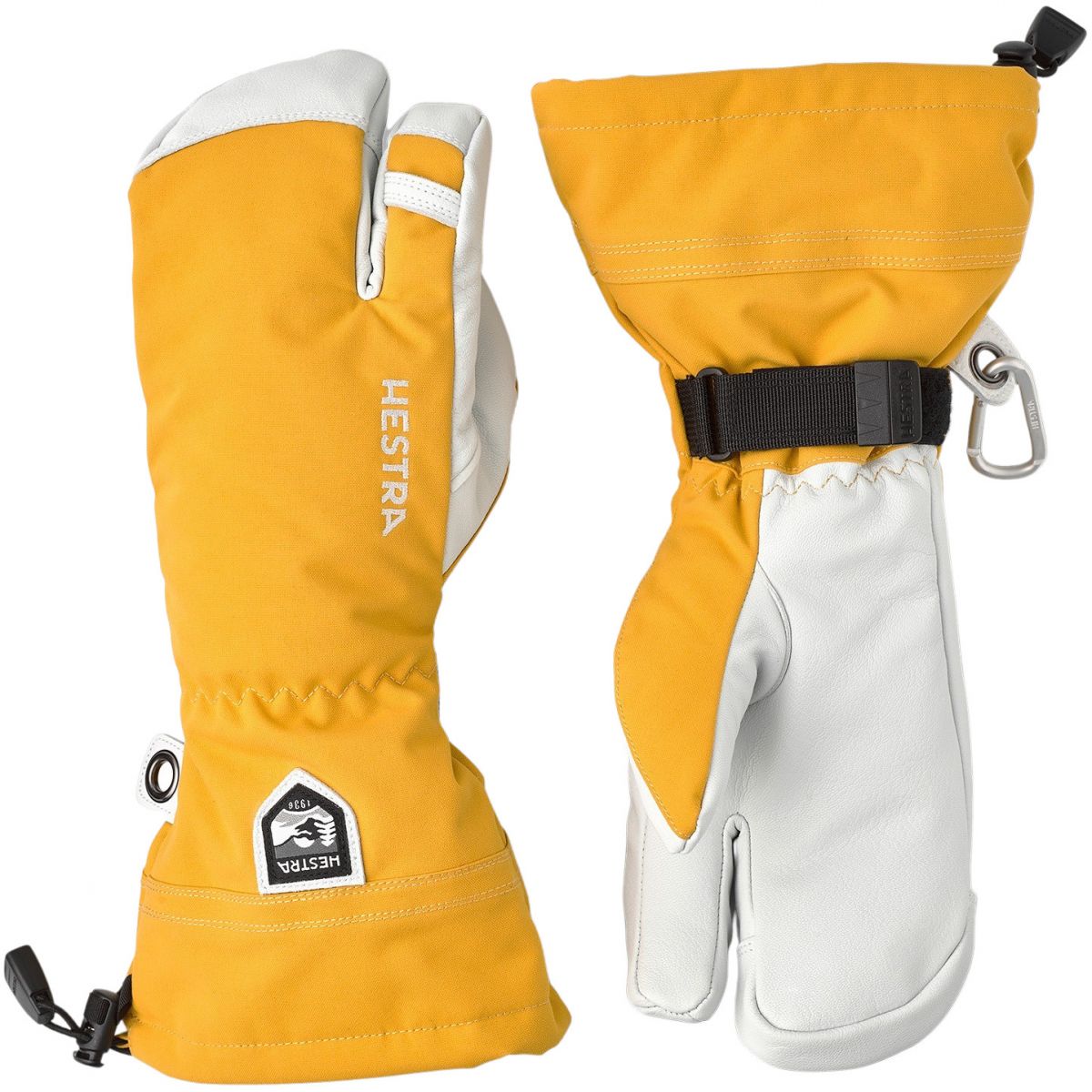 Brug Hestra Army Leather Heli Ski, 3-finger skihandsker, gul til en forbedret oplevelse