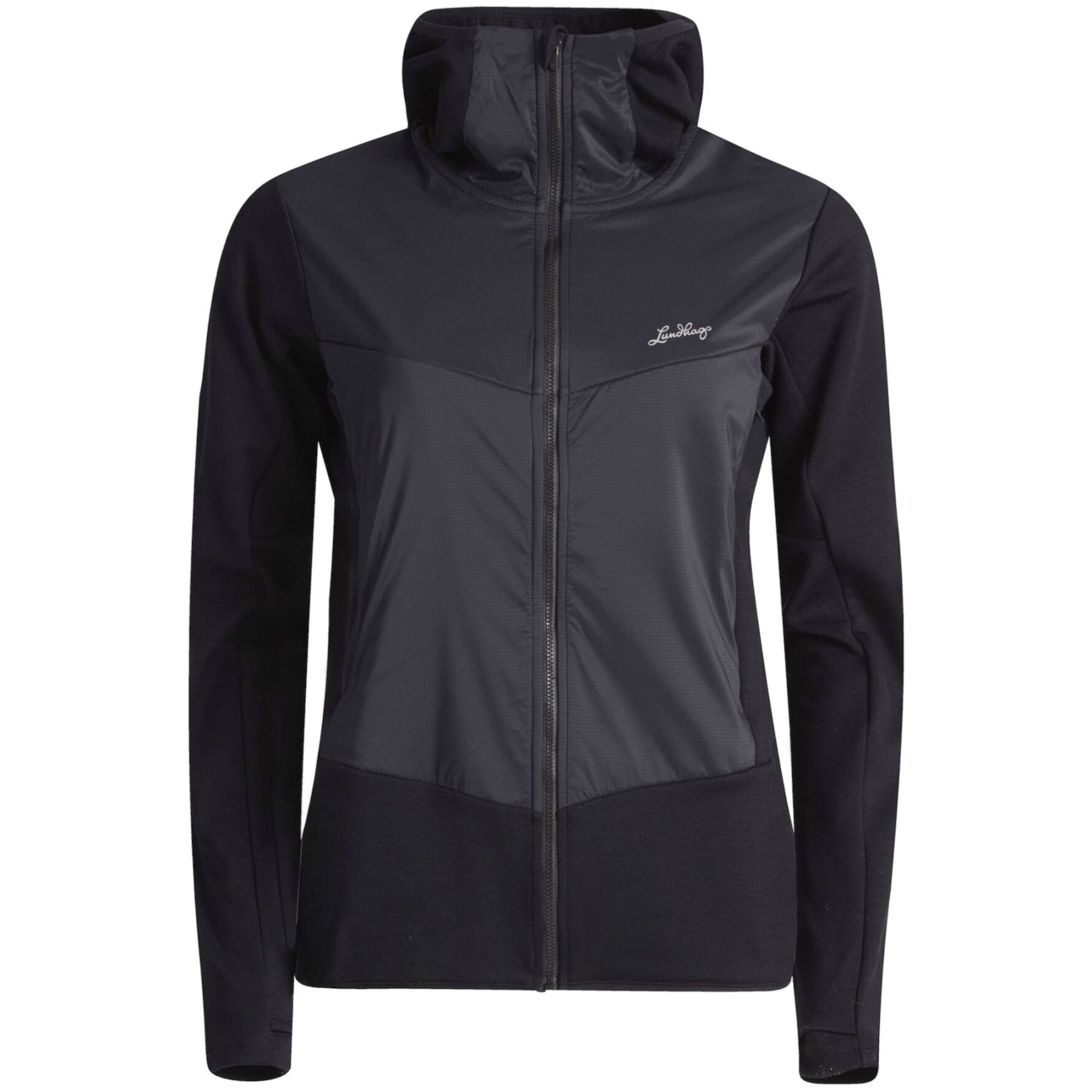 Lundhags Padje Merino Block Hoodie W, mellemlag, dame, sort