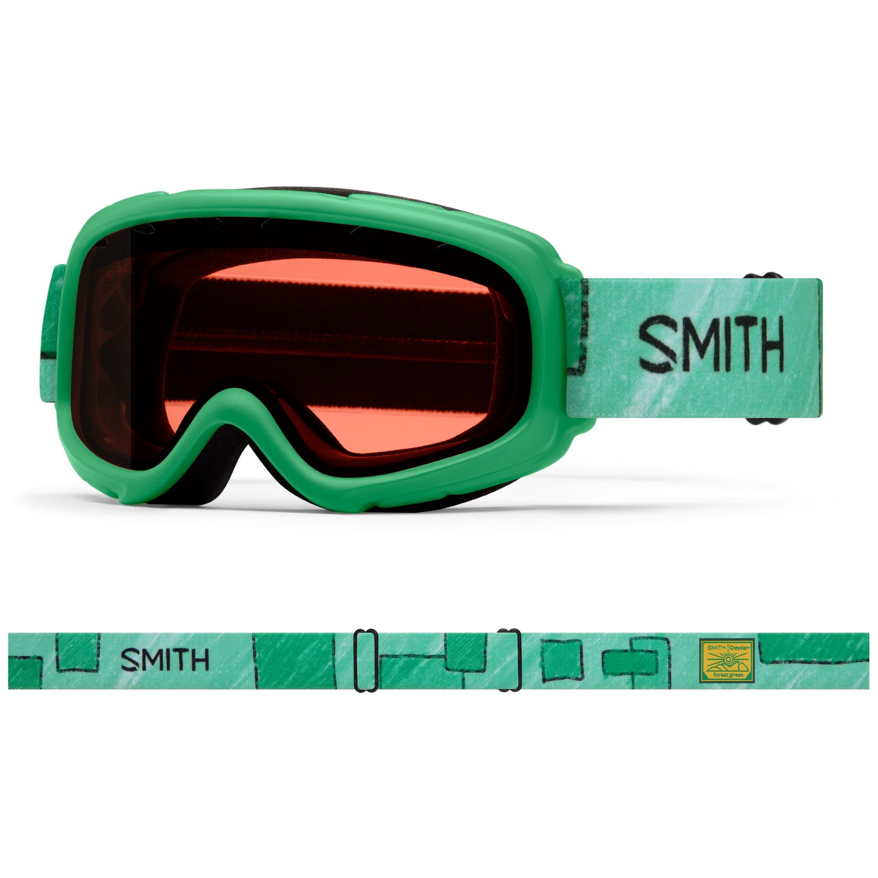 Brug Smith Gambler, OTG skibriller, junior, crayola forest green x smith til en forbedret oplevelse