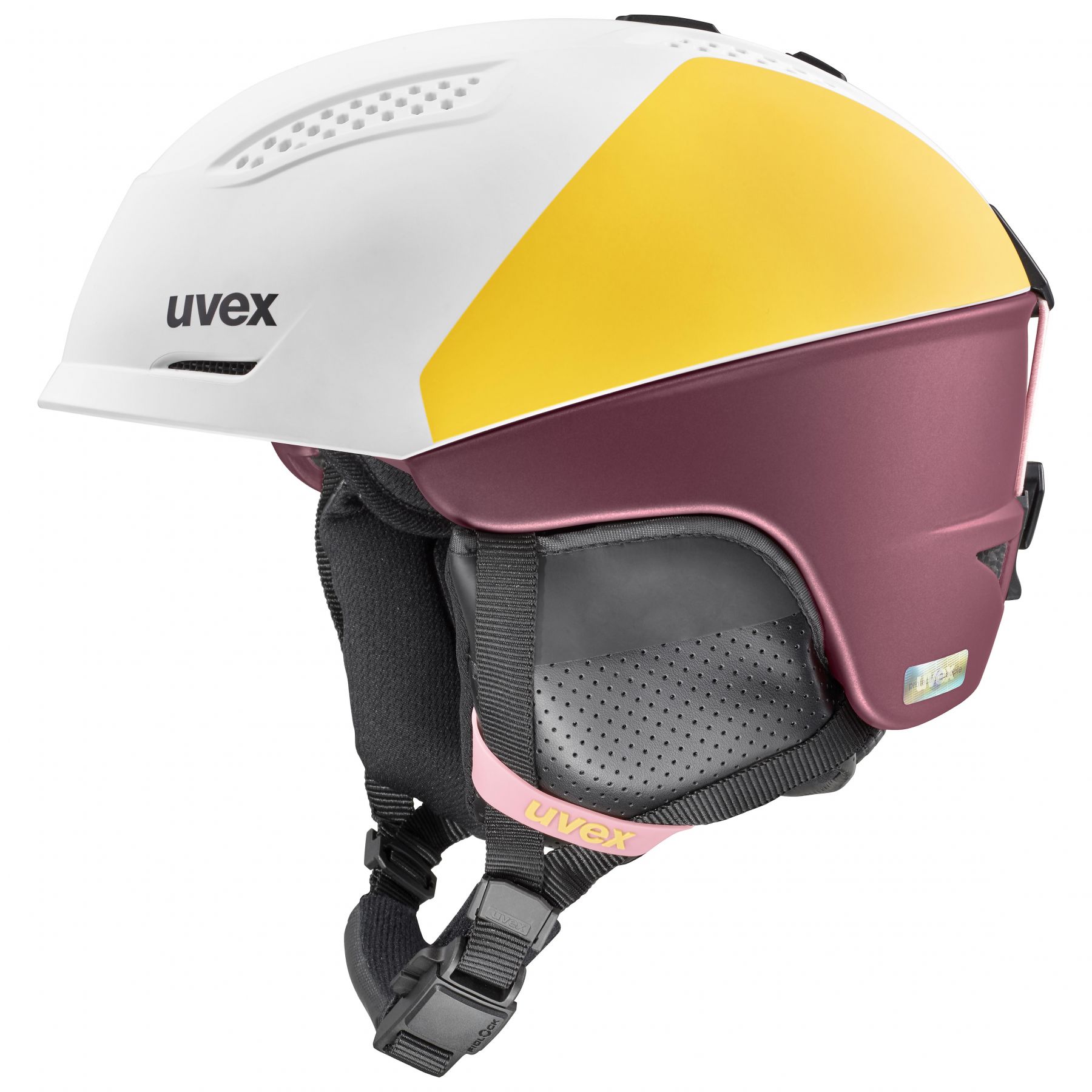 Se Uvex Ultra Pro, skihjelm, dame, hvid/gul/mørkerød hos AktivVinter.dk